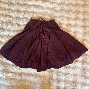 Vintage Anthropology (S) Plum Drawstring Midi Skirt